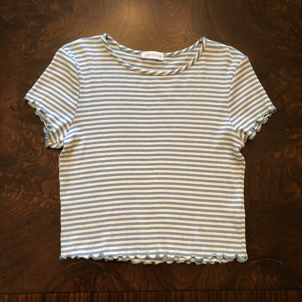 Full Tilt | blue and white striped baby tee
